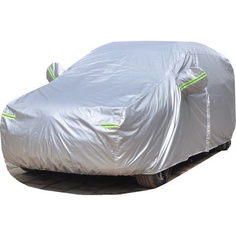 Autoabdeckung, Plüsch, wasserdicht, staubdicht, UV-Schutz, winddicht, 435 x 180 x 160 cm, Universal-Autoabdeckung, silber (1/4)