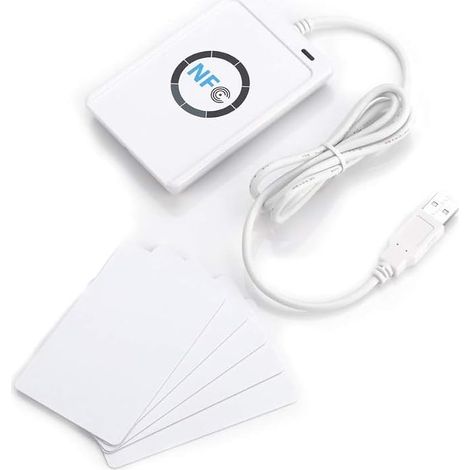 Lecteur NFC RFID, Cartes à Puce Intelligent ISO 14443A/B, Blanc (1/5)