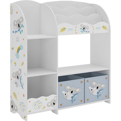 Étagère design intemporel salon chambre meuble de rangement enfant à motif 100 x 93 x 30 cm panneau de particules blanc