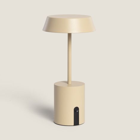Lámpara de Mesa LED Metal Inalámbrica para Exterior Ula Beige
