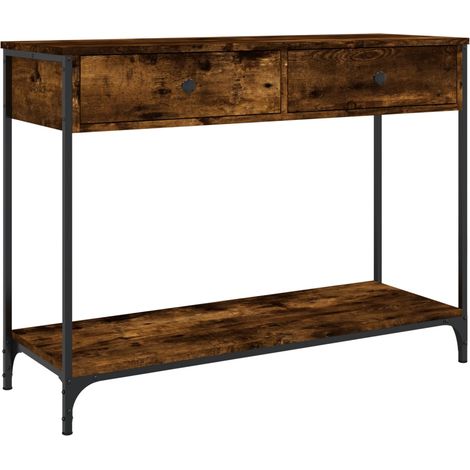 Table d'appoint console avec tiroirs pratique pour une entrée organisée 100 x 34,5 x 75 cm bois d'ingénierie brun DEC031764