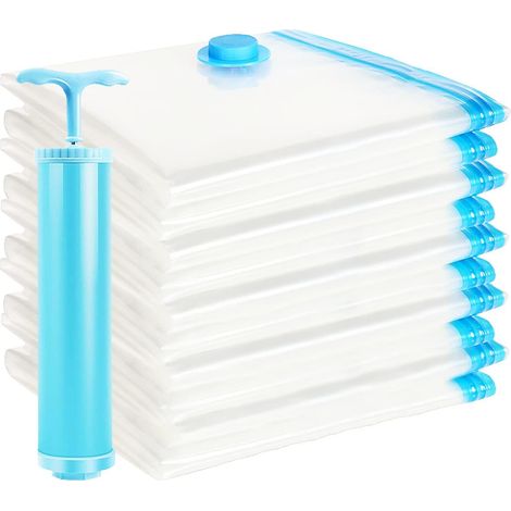 9pcs Sacs de rangement sous vide pour couettes, literie, sacs réutilisables économiseur d'espace, sacs de rangement sous vide extra larges pour couettes, vêtements, matelas, oreillers, manteaux, couet (1/5)