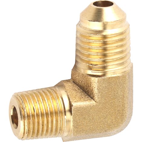 90°-Winkelstück aus Messing, 4 AN Außengewindeadapter auf 1/8 NPT, korrosionsbeständig, für Hydraulikschlauch und -verschraubung. (1/5)