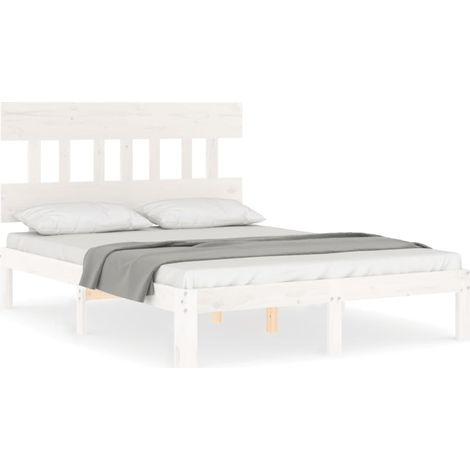 Maison Exclusive - Letto senza Materasso Bianco 140x190 cm Legno Massello di Pino
