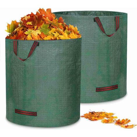 Bolsas para desechos de jardín, bolsas para césped de jardín, 2 piezas, bolsas para desechos de jardín de 272 l, bolsas para desechos verdes de jardín, bolsas de basura de jardín, bolsas reutilizables (1/5)