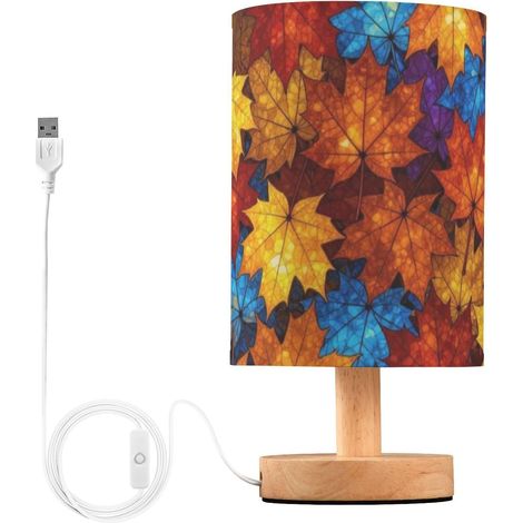 Yuiboo Lampe de lecture en érable avec abat-jour pour table (1/5)