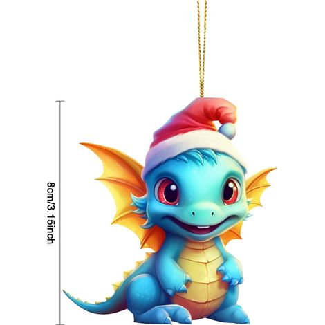 Statue De Dragon - Figurine En Acrylique - Décoration De Noël - 80 X 80 X 4 Mm - 1 Pièce (1/5)