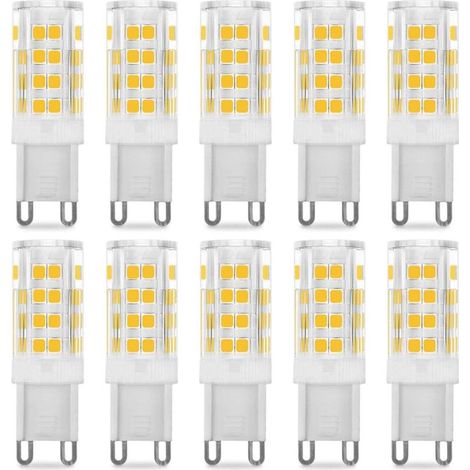 Lampadina LED G9 da 5W, equivalente a 40W, luce bianca calda 3000k, 220-240V, angolo del fascio luminoso di 360°, confezione da 10 (1/4)