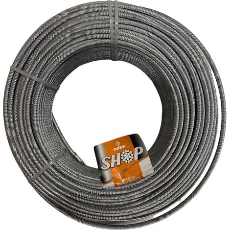 FUNE CAVO INTRECCIATO SPIROIDALE ANTIGIRO ACCIAIO ZINCATO 100mt Ø5,6mm AREF, " 5,0mm " (1/2)