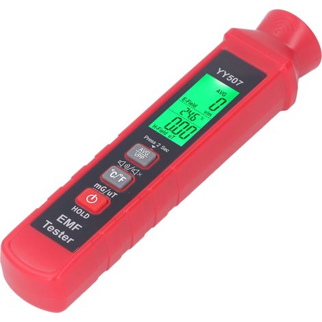 Détecteur de rayonnement électromagnétique 3V EMF, écran LCD rétroéclairé, alarme sonore et visuelle, détecteur portable pour usage domestique. (1/5)