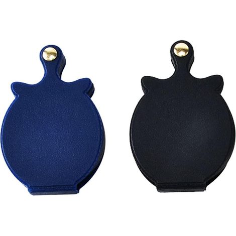 Lot 2 Mini Loupes Poche Pliables avec étui Protection Rotatif pour Lire Journaux Livres Magazines Sciences Bijoux Loisirs (Noir+Bleu) UC20 (1/4)