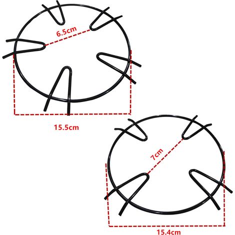 2 supports de cuisson ronds à gaz, cercles de réchaud 4 pieds pour petites casseroles (1/4)