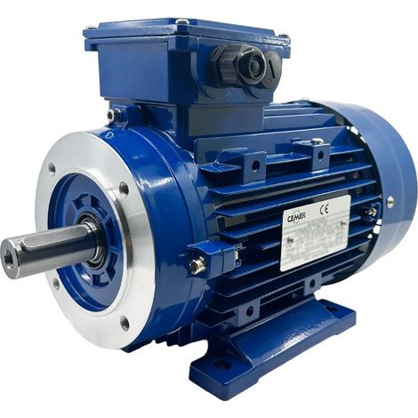 Moteur triphasé CEMER B34, 3 KW, 1500 TR/MIN, HA 100, 230/400V, IE1, Alu (1/5)