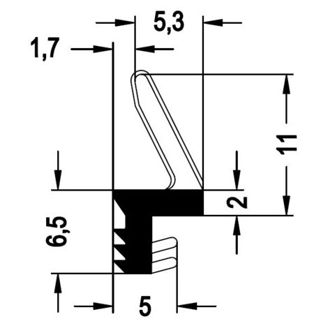 Joint sur dormant noir 606752 REHAU Larg.4.5 mm - Rouleau 75m - 606752NOIR