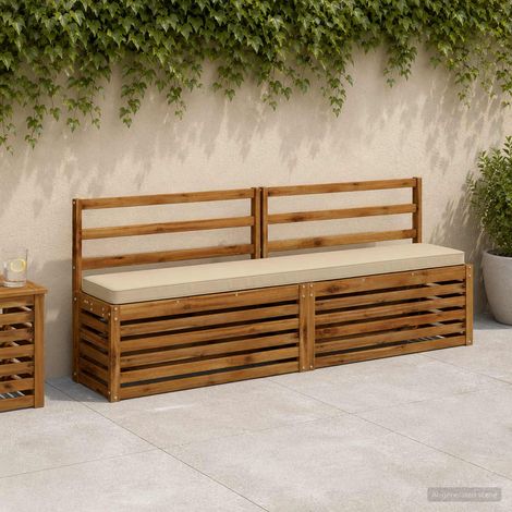 vidaXL Cojín para banco de 1 pieza VUGHT 100% Poliéster Beige (1/5)