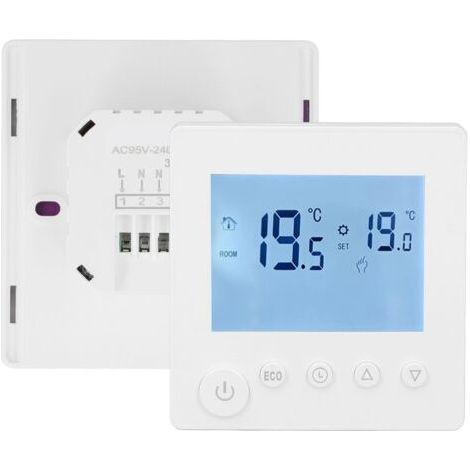 Thermostat de chauffage de l'eau 3A avec contrôleur de température intelligent LCD ABS pour la maison 95-240 V (1/5)