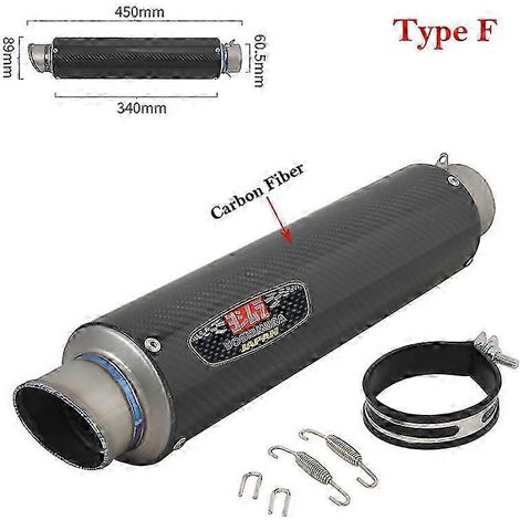 Tubo De Escape Universal Para Motocicleta, Silenciador Modificado De Aleacin De Carbono Y Titanio, 60mm, Para Honda, Bmw Y Yamaha( Type F) (1/5)