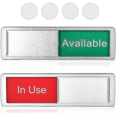 Lot de 2 panneaux indicateurs « Libre »/« Occupé » pour porte coulissante, idéale pour un bureau, une salle de bain ou une salle de réunion à domicile. (1/2)