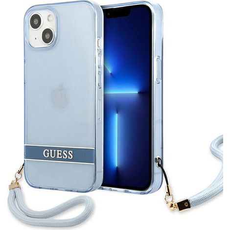 Guess GUHCP13MHTSGSB Custodia rigida blu/blu per iPhone 13/14/156,1" con cinturino traslucido (1/5)