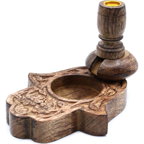 Brûleur à refoulement en bois de manguier Sm - Hamsa- Vendu par 1 (1/4)