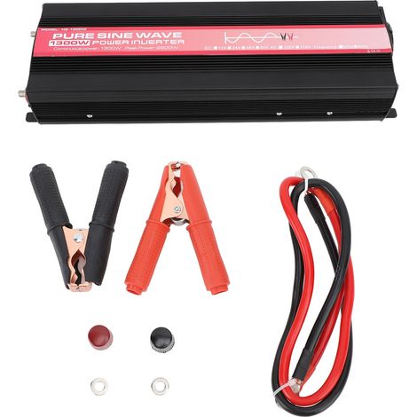 Ortviai Onduleur Pur Sinusoïdal 1300 W (2600 W en pointe) avec écran LCD, 12 V DC vers 220 V AC pour camping-car, RV, solaire (1/5)