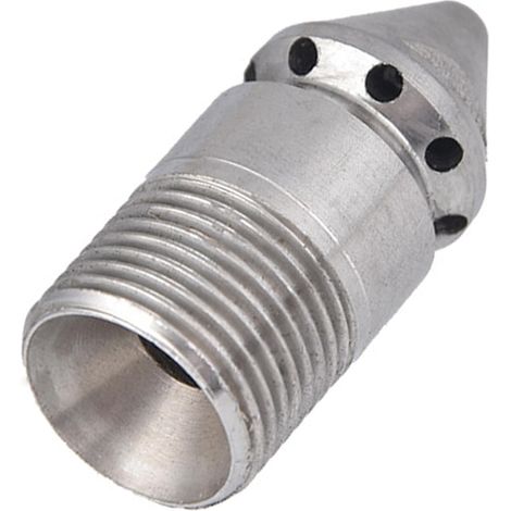 Boquilla de acero inoxidable para limpieza de alcantarillado, rosca externa de 3/8", boquilla para limpieza de tuberías para lanzas de hidrolavadoras de alta presión, inodoros, alcantarillado y limpia (1/5)