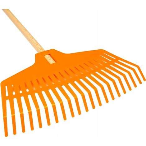 Rastrello da giardino in plastica per foglie con manico da 166 cm