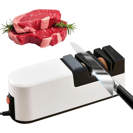 Affilacoltelli elettrico, affilacoltelli professionale, affilacoltelli automatico, alimentato tramite USB, per affilare e lucidare i coltelli. (1/4)