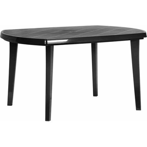 Tisch Elise 137x90 cm, graphit oval, Vollkunststoff (1/3)
