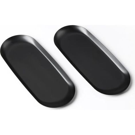 Set aus 2 Tabletts, schwarze Dekotabletts, Dekoschalen, Aufbewahrungstabletts (1/4)