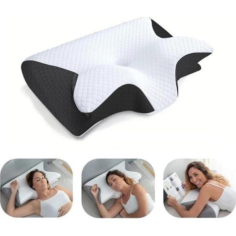 Oreiller cervical ergonomique orthopédique en mousse mémoire, coussin sommeil pour nuque, adapté aux dormeurs côté et dos (1/5)