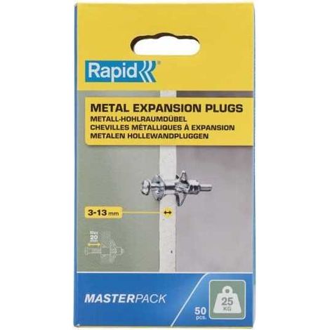 Tarugos de expansión ø8x32, 25 kg, tornillo M4x40 - Caja de 50 piezas - Rapid