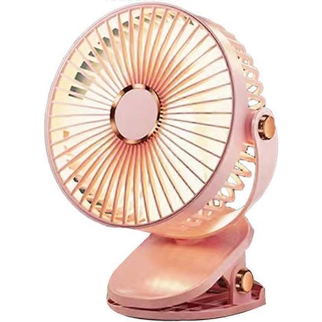 15 cm (6 Zoll) großer, aufsteckbarer Mini-Tischventilator mit USB-Anschluss, leistungsstark, leise und tragbar, rosa (1/5)