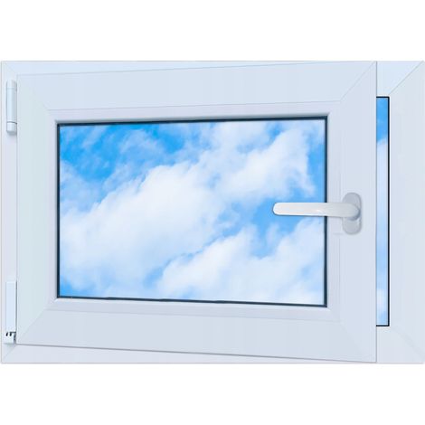 Fenêtre PVC blanche 70x50 mm à gauche, neuve 700x500 mm oscillo-battante RU double vitrage (1/5)