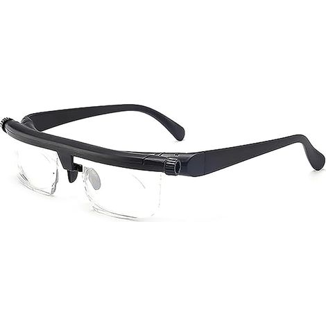 Verstellbare Lesebrille – 1 Stück – Robustes Kunststoff – Fokussierrad – Nah- und Fernsicht – Unisex, Schwarz (1/5)