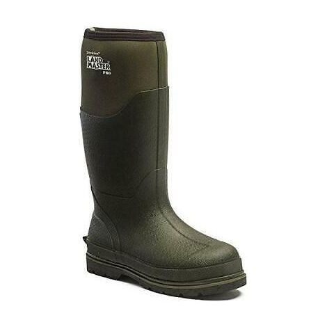 Dickies – Bottes de sécurité en caoutchouc vert foncé – Isolation contre le froid – Semelle antidérapante SRA – Doublure mesh respirante – Pointure 42
