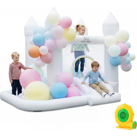 COSTWAY Castello Gonfiabile con Soffiatore, Trampolino, Scivolo, Piscina (1/5)