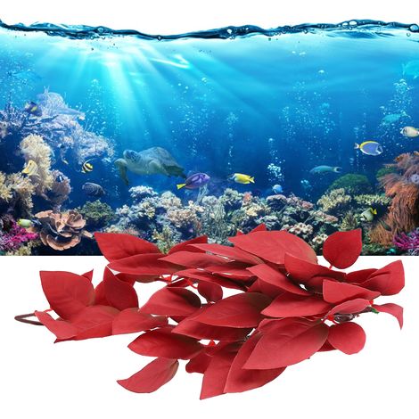 Plantes aquatiques artificielles, reptiles et décorations d'aquarium plantes artificielles, lianes artificielles, feuilles suspendues multicolores T-1033A4 (1/5)