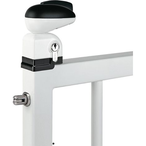 Locinox – Serrure monopoint en applique TWIST40 pour portillon de piscine – Mécanisme en acier inoxydable – 3 clés fournies – Coloris blanc