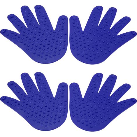 2 Paires de Marqueurs Forme Main, Points de Paume Antidérapants, Feuilles d'Empreintes pour Entraînement de Coordination Enfants, Bleu (1/5)
