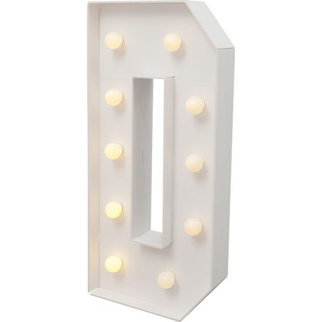 Lettre lumineuse décorative D en blanc, lettre LED à piles avec lumière chaude, 91,5 cm, enseigne lumineuse pour anniversaire, mariage, fête et événement (1/5)