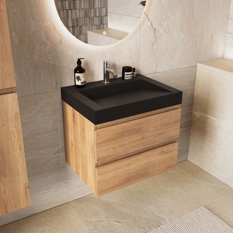 LOMAZOO meuble de salle de bain Zarivo chêne clair - 60 cm - (1/5)