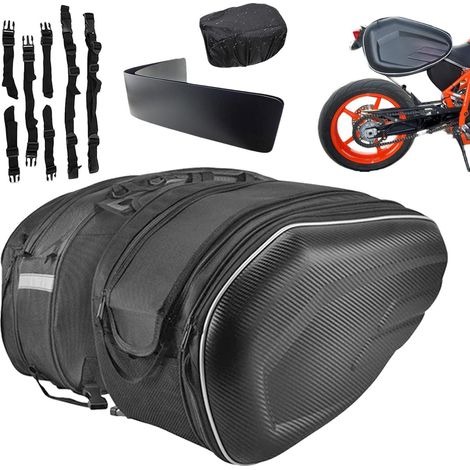Motorrad-Seitentaschen [2er-Set] – Wasserdicht & Erweiterbar – Robuste Satteltaschen aus PU-Leder – Universelle Montage für Cruiser, Touren & Adventure – INKL. Regenhülle (1/5)