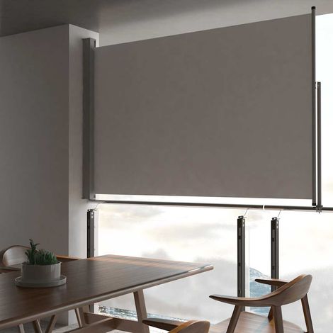 Auvent latéral rétractable de patio-Store banne rétractable de balcon 160 x 300 cm Gris 296164 (1/5)