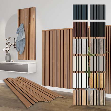 HEXIM Akustikpaneele Holz Mila 138,5x60cm flexible Wandpaneele Kombipaneel 0,83 m² Wandpaneele MDF Akustikfilz: APMH09 - Teak, 1 Paneel - 0.83m² (1/5)
