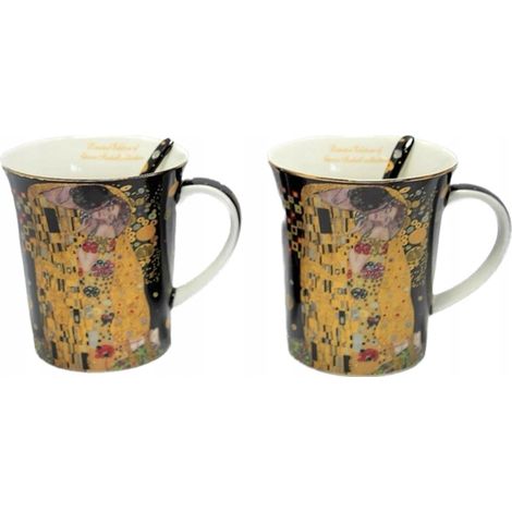 Un elegante juego de dos tazas grandes de Gustav Klimt PARA REGALO (1/5)