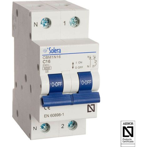 Disjoncteur Solera 1p+n 20a Protection électrique Magnétothermique - Solera (1/2)