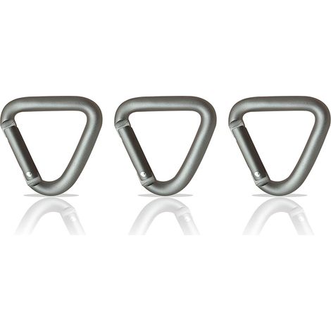 Set di 3 moschettoni triangolari – Moschettone piccolo – Moschettone portachiavi – Moschettone di design – Set di moschettoni per alpinismo/tenda/chiavi/campeggio/zaino
