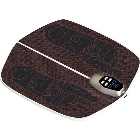 Filiyano-Plaque de massage des pieds EMS, 8 modes et 32 niveaux de réglage, surface facile à nettoyer pour un soin quotidien des pieds (marron café) (1/5)