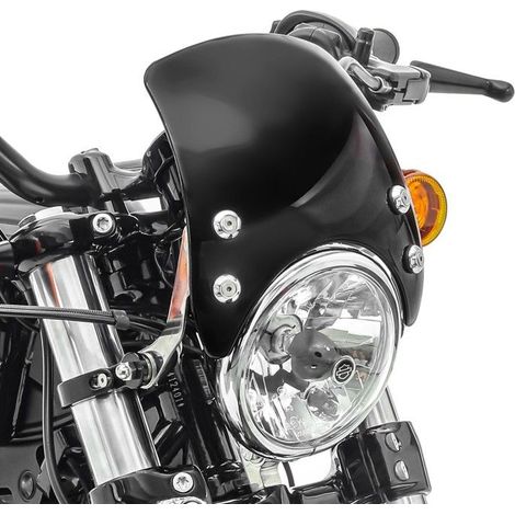 Paravento / Parabrezza moto - Craftride CW8 - Nero - ABS - Supporto 39–41 mm